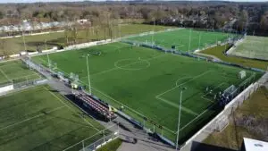 Dronefoto voetbalclub NVC Naarden